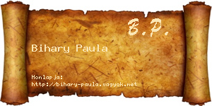 Bihary Paula névjegykártya